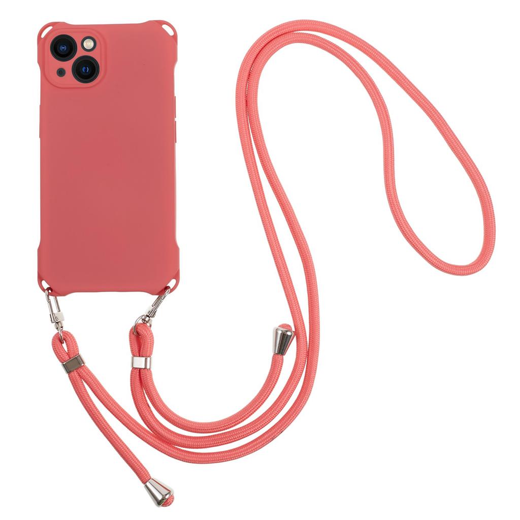 Phone Cover for iPhone 13 6.1 inch Four Corner Thickened Anti-drop TPU Phone Case with Hanging Rope