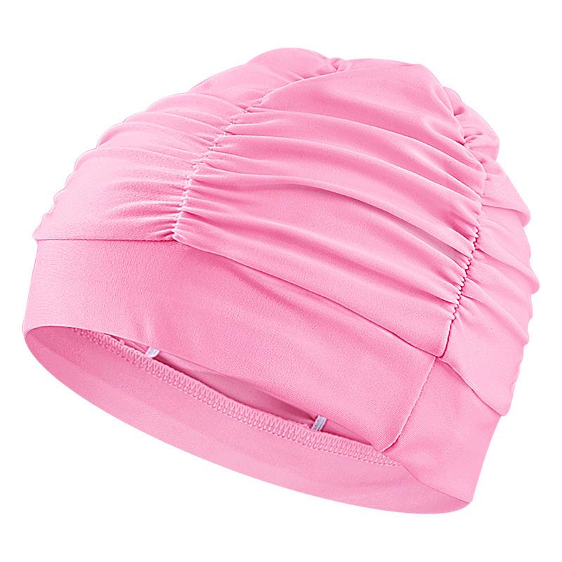Unisex Pleated Plus Size Swim Cap: Moisture-Proof, Water-Repellent, Elastic, and Ear-Protective for Long Hair In Hot Springs
