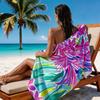 Vibrant Leaf Flower Microfiber Beach Towel 2D Flat Printed Waterproof Sandproof Travel Bath Towel For Seaside Holiday