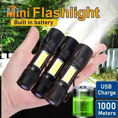 Mini Torcia LED Torcia ricaricabile Torcia portatile USB Ricaricabile Banca ad alta potenza Lanterna da campeggio impermeabile a lungo raggio