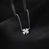 Elegant Women's Four-Leaf Clover Necklace with Sparkling Diamond Pendant – Unique, Versatile Clavicle Chain Jewelry