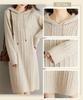 BaiFuFen Suéter com Capuz de Malha Longa Solto Plus Inclui Chapéu Vestido Feminino, Outono/Inverno, Manga, Caimento, Vestido, Vestido, Vestido, Tamanhos, Valoriza o Corpo,