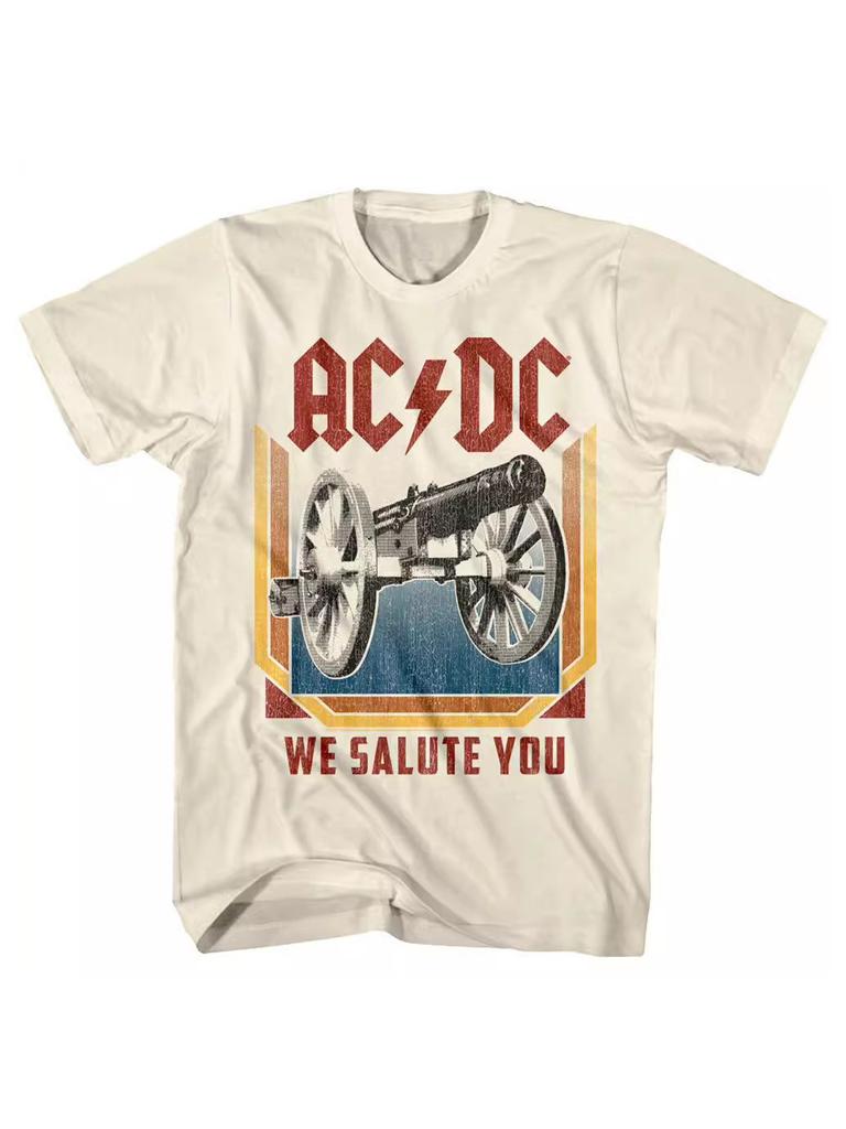 ACDC Band 1981 Tokyo Concert Commemorative Edition Mens Metal Punk Cotton Short Sleeve TShirt