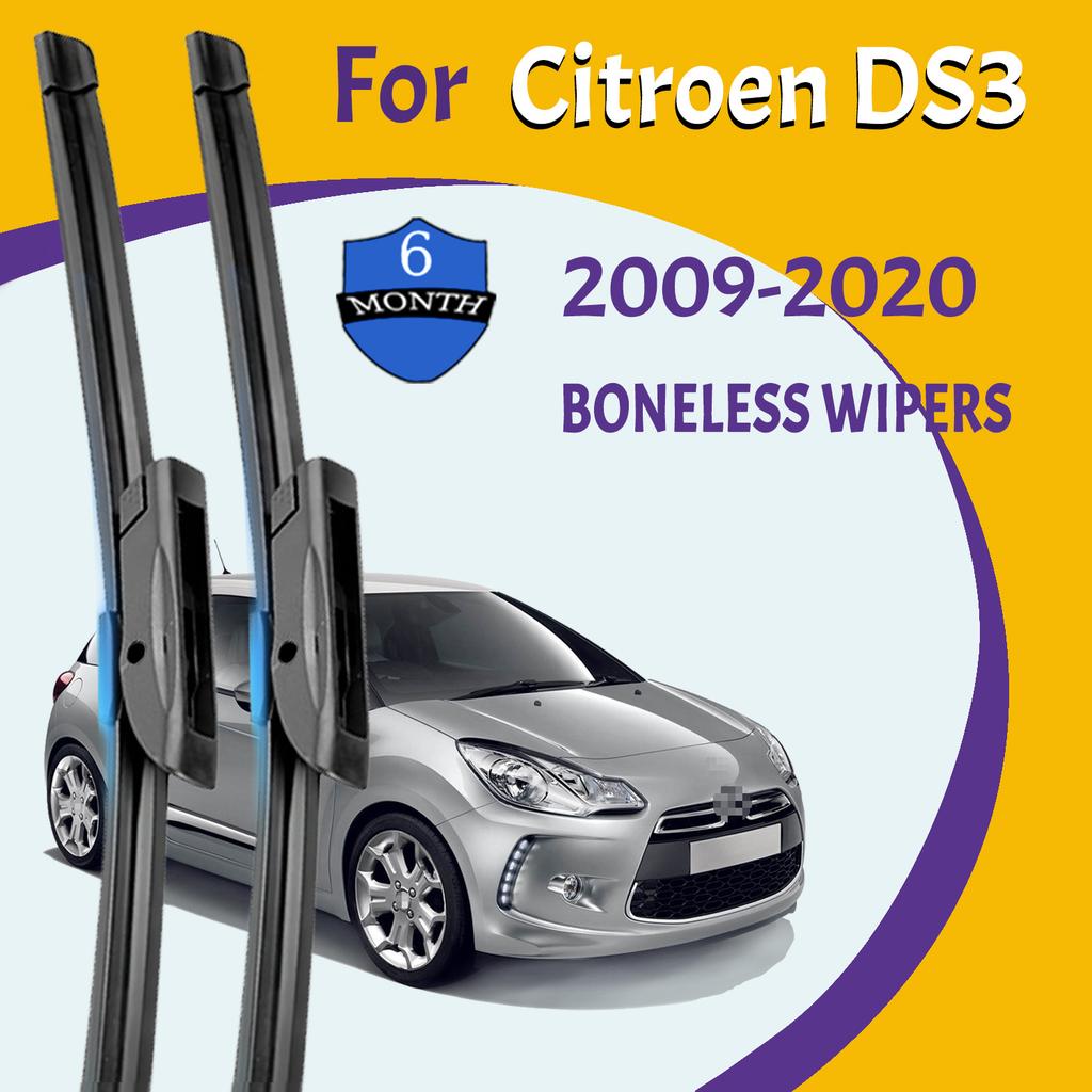 Scheibenwischerblätter für Citroen DS3 2009-2020 Vorne Windschutzscheibe Sauber Fenster Windschutzscheibe Autoteile Auto Regenwischer 24''+16''