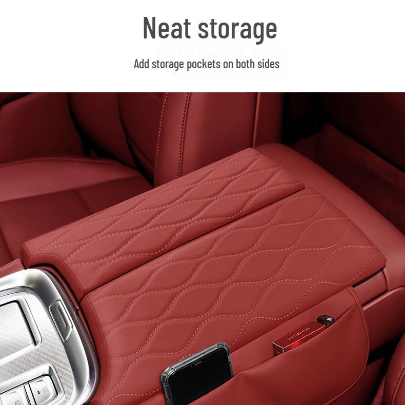 Armrest Box Pad with Central Console Storage Organizer - Universal Fit, All-Season