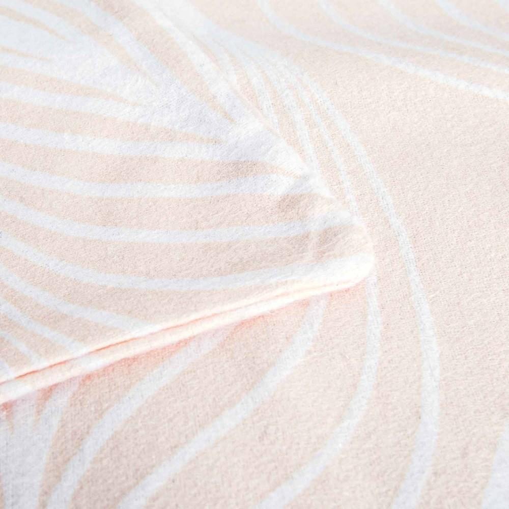 Bedding set 220x200 COTTON FLANNEL WITH FLUSH, leaves, light pink