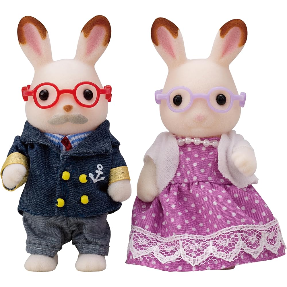 Sylvanian Families Chocolate Rabbit Grandparents Doll Set 3+ Years Toy for Dollhouse