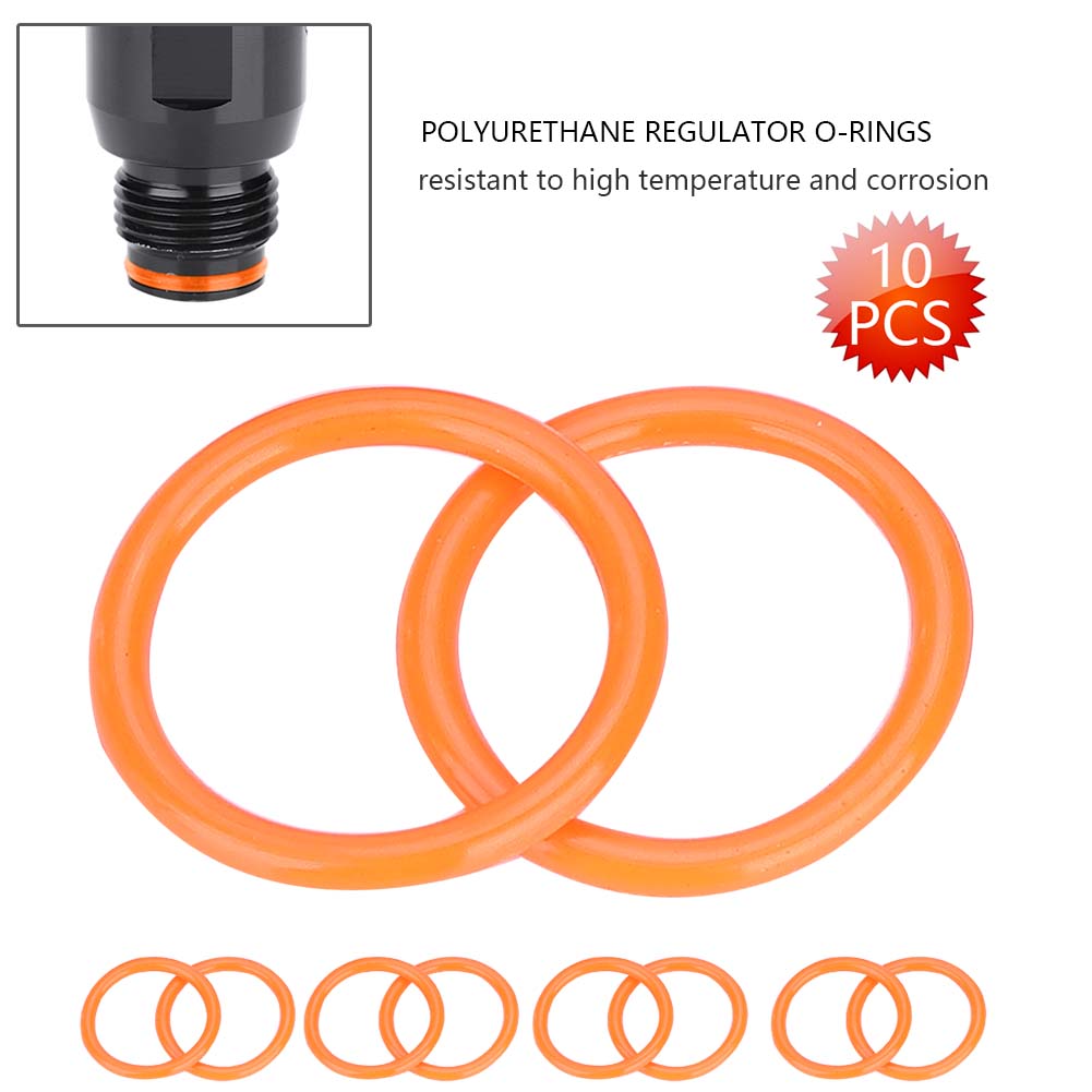10pcs 13.8*1.9mm High Strength Polyurethane O‑rings for Paintball Gun CO2 Air Tank (Orange)