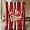 Detroit Red Wings Flannel Fleece Blanket Cozy Warm Throw Blanket For Couch Bed Travel All Season Use
