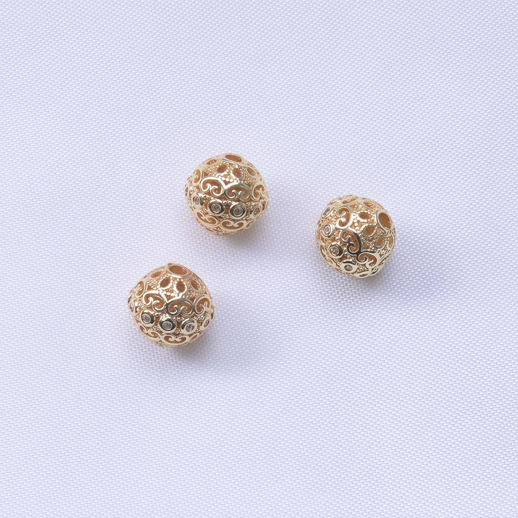 14K Gold Filled Zirconia Spacer Beads for DIY Jewelry Making