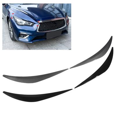 2Pcs Front Headlight Eyelid Lightweight Easy To Install Fade Resistant Headlamp Eyebrow Cover Protective for Q50 2014 To 2025
