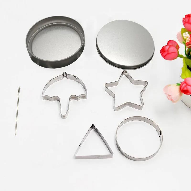 6-Piece Set Sugar Candy Game Series Dalgona Candy Cookie Umbrella Star Triangle Sugar Mould Candy for Sugar Cake Making Tools