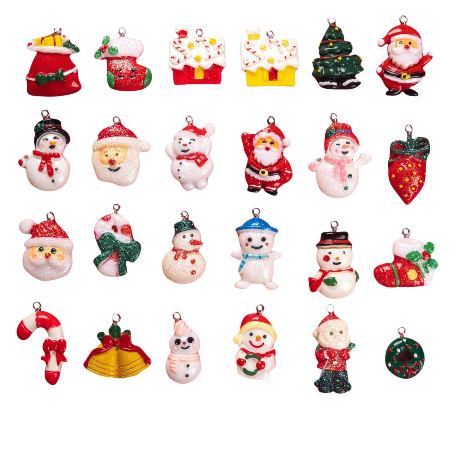 

Рождественские полимерные подвески - Набор украшений Санта и Снеговик для украшения рождественской елки, упаковки подарков и праздничных поделок One Size