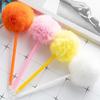 Set di 5 penne a sfera pelose, divertenti da scrivere, punta da 1,0 mm, ricaricabili, scorrevoli, ideali per studenti e adulti, perfette come regalo di Natale.