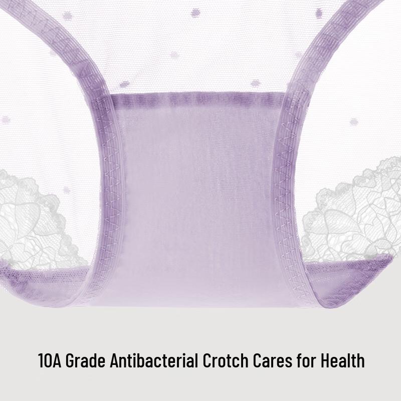 Youkeshu Women's Sweet Sexy Lace Antibacterial Briefs 2-Pack