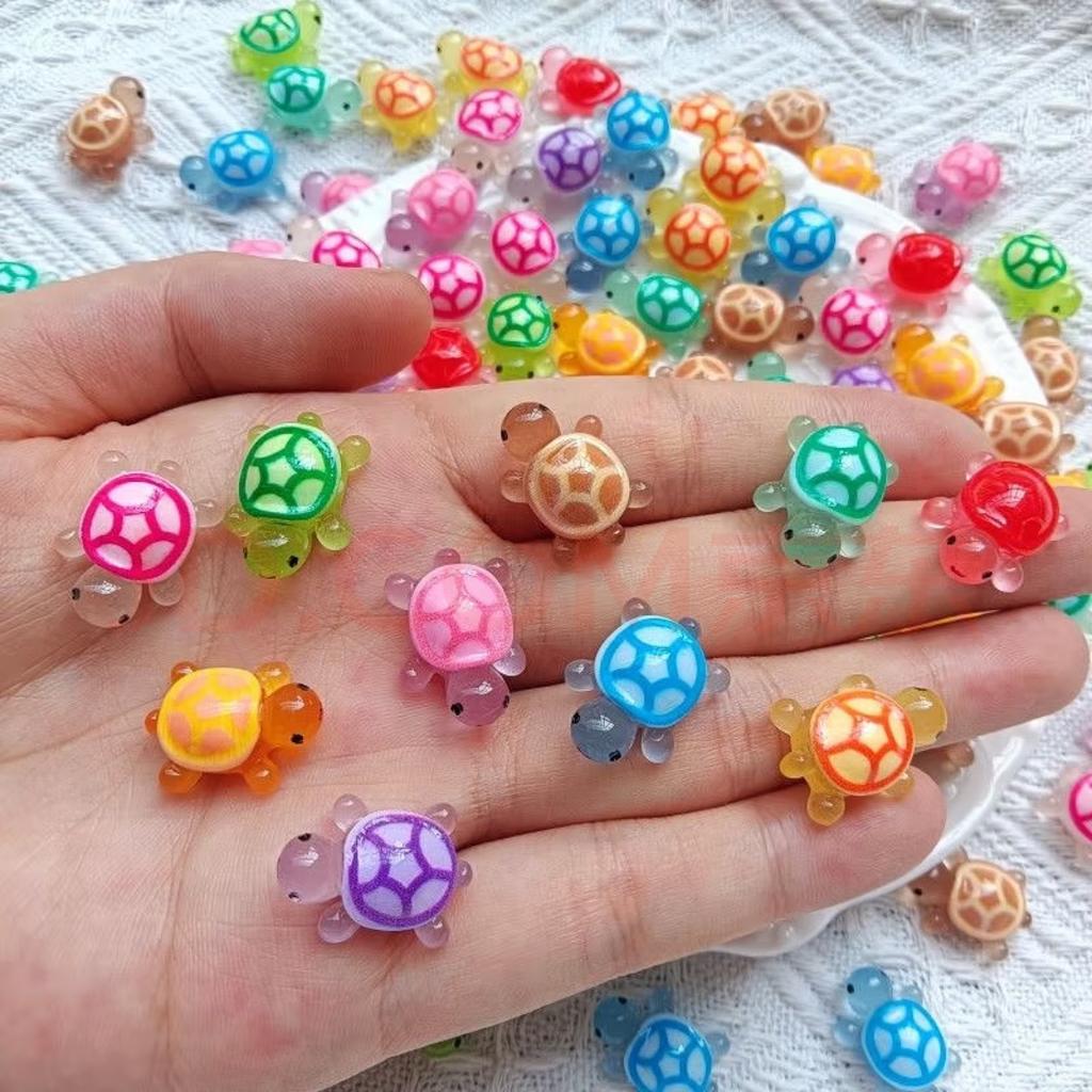 10pcs Champion Same Style 4.8cm Luminous Turtle Luminous Turtle Resin Small Ornament Accessories DIY Accessories Children