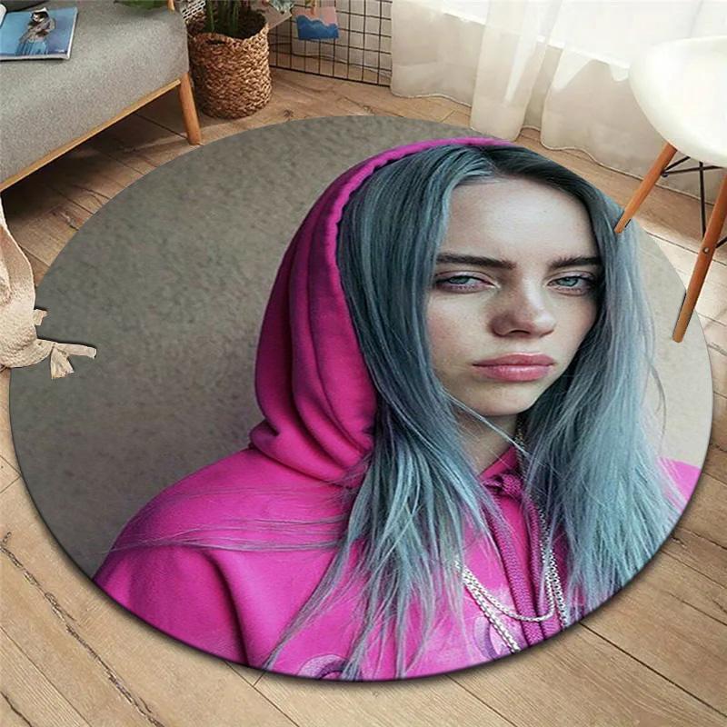 Billie Eilish Round Area Rug,Carpet Rug for Living Room Bedroom Sofa Playroom Decor,Non-slip Floor Mat