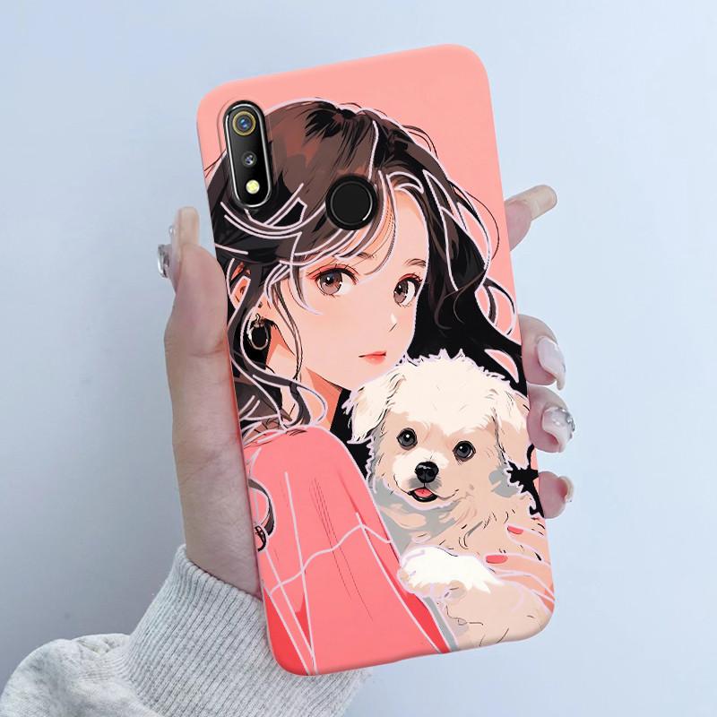For Realme 3 3i 3Pro Phone Case Butterfly Flower Girl Design Soft Silicone TPU Back Housing for Oppo Realme 3 Realme3 Pro Covers
