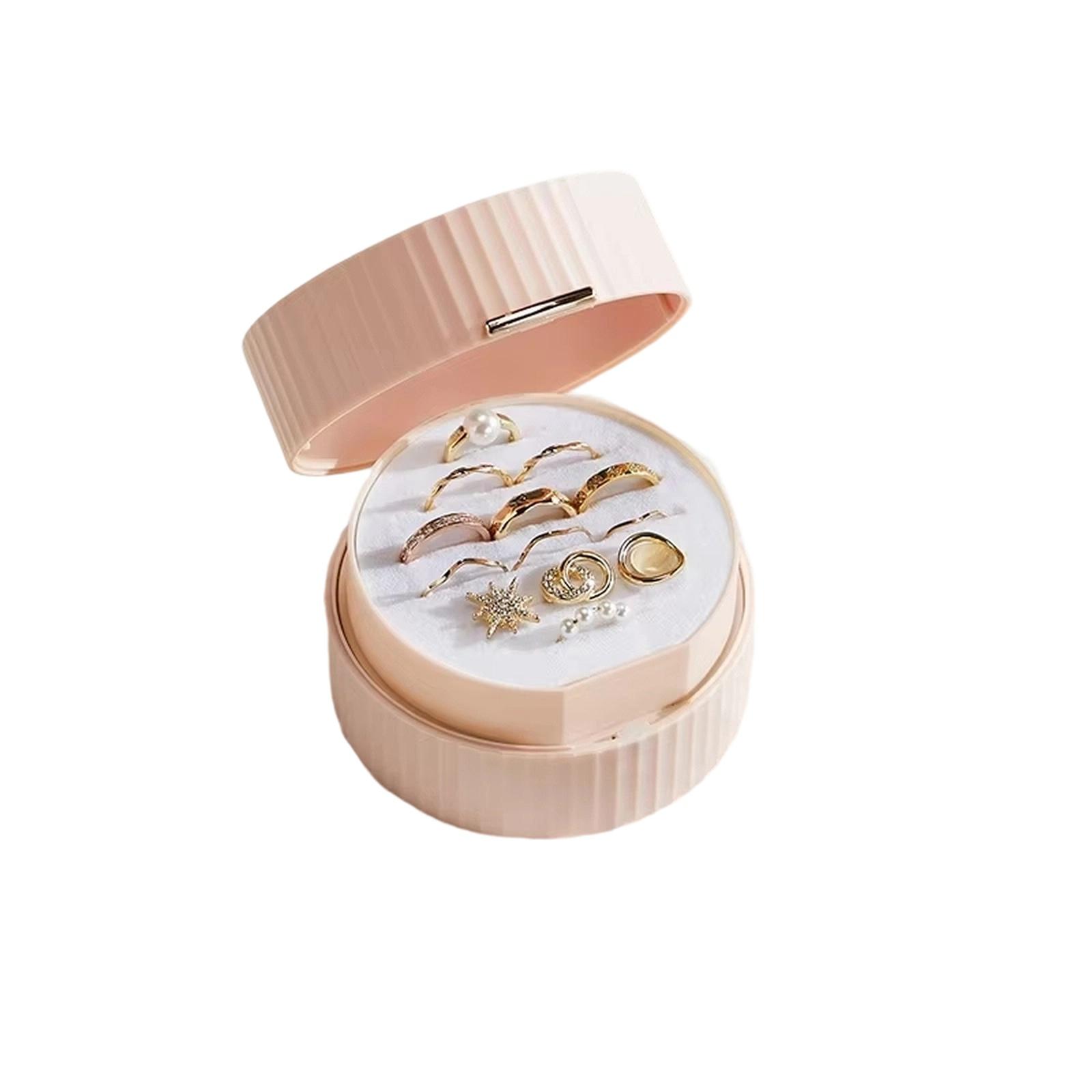 

Portable Jewelry Storage Box Compact Organizer for Rings Earrings Necklaces Bracelets Travel Case with Secure Closure one size рожевий