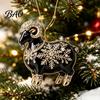 Personalized Gift for Family And Friends Black Goat Christmas Tree Hanging Ornament, 2D Acrylic Festive Clear Pattern Pendant Pendant, Decorative Car