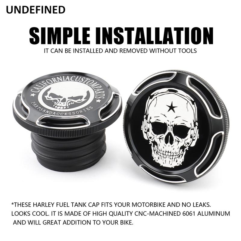 Motorcycle Skull Fuel Tank Gas Cap Cover Vented For Harley Dyna FXD Softail FLST Touring Street Electra Glide Road King 96-2022