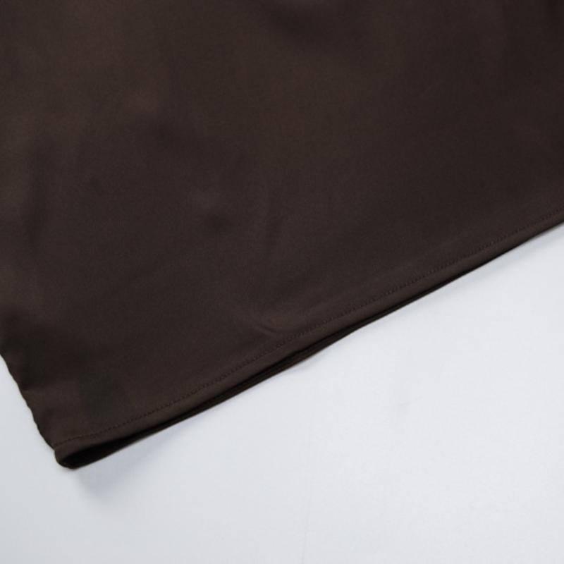 Cross Border European and American Women's Summer Dress Satin One Line Neck Sexy Revealing Backpack Buttocks Dress