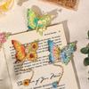 Tassel Chain Metal Butterfly Bookmark Hollow Flower Flower Painting Bookmark  For Book Lovers