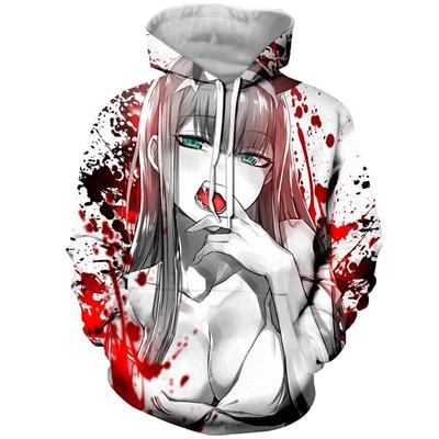 Hanorac casual de primăvară și toamnă 2024 ZERO TWO Anime Darling in the FranXX Hanorac cu glugă imprimat 3D Harajuku Pulover de modă