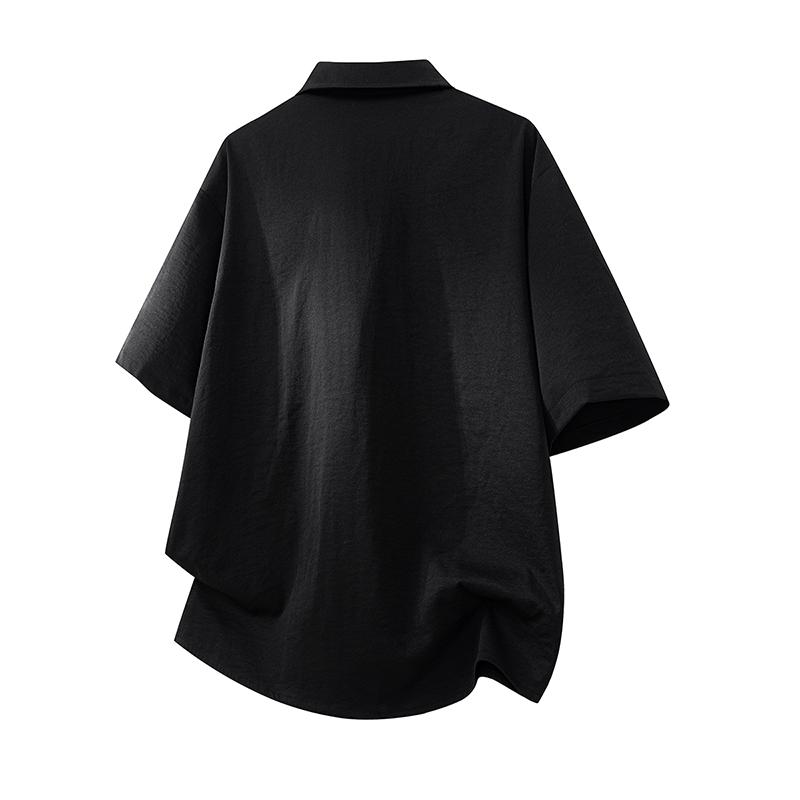 Retro Workwear Short Sleeved Shirt Men's Loose Collared Casual Shirt Summer Shirt