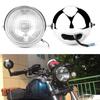 KIMISS Universal Bike Retro Silver Shell White Lens Headlamp Front Headlight for GN125