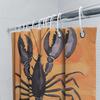 Whimsical Seafood Shower Curtaincrayfish Print Bath Mat Decoration For Bathroom Walls Waterproof Fabric, Orange Color Home Decor