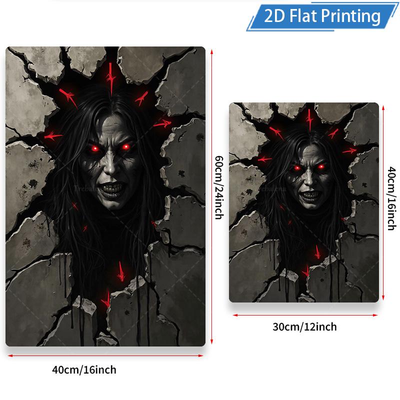 1pc Wall Tapestry Gothic Horror Woman Breaking Wall Tapestry - 2D Flat Printing Art Decor