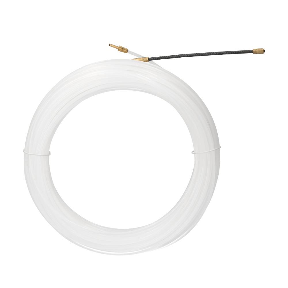 White Cable Pulling Tool 15m Length Wire Threader Flexible Fish Tape Puller  Construction Workers