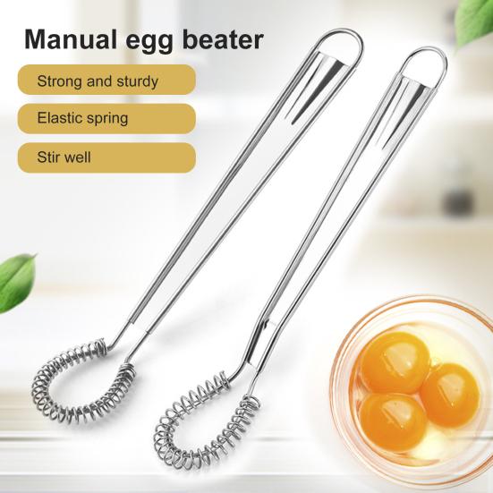 Egg Mixer Sturdy Good Elasticity Stainless Steel Hand Held Spring Whisk for Kitchen