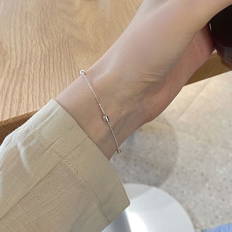 Round Bead Rice Grain Bracelet Women's Small Exquisite Simple Versatile Minimal Doudou Olive Bead Bracelet