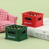 1Set Dollhouse Wine Crate Miniature Beer Bottle Model Plastic Wine Basket Wine Bottles Dollhouse Kitchen Accessories Decoration