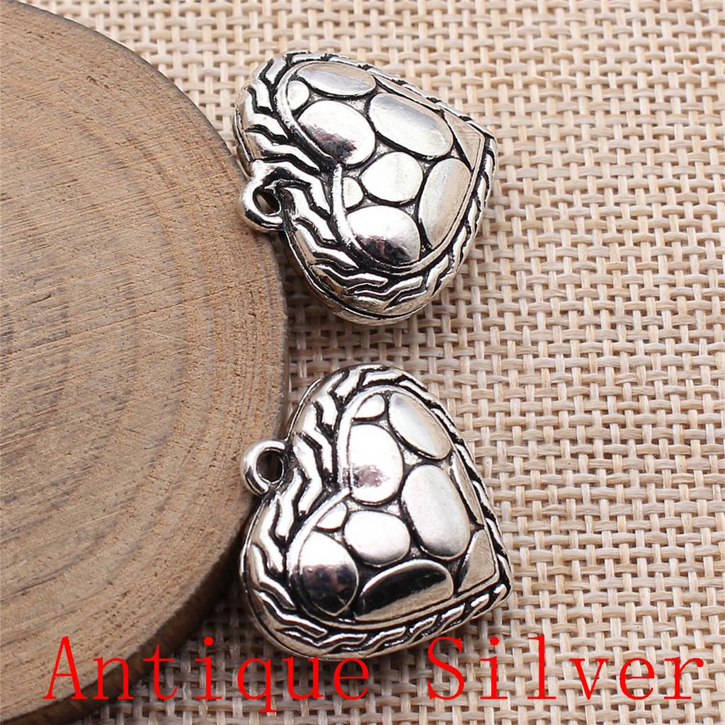 Big Heart Shaped Charms Pendant For Bracelet Necklace Jewelry Making Craft Findings