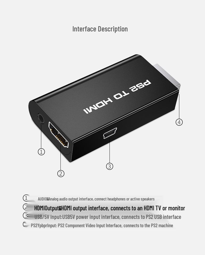PS2 to HDMI Video Adapter for Game Console