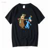 Yogi Bear And Huckleberry Hound T Shirt Unisexs Black Size S 5XL YI484 Vintage Washed Breathable Designer Clothes Streetwear