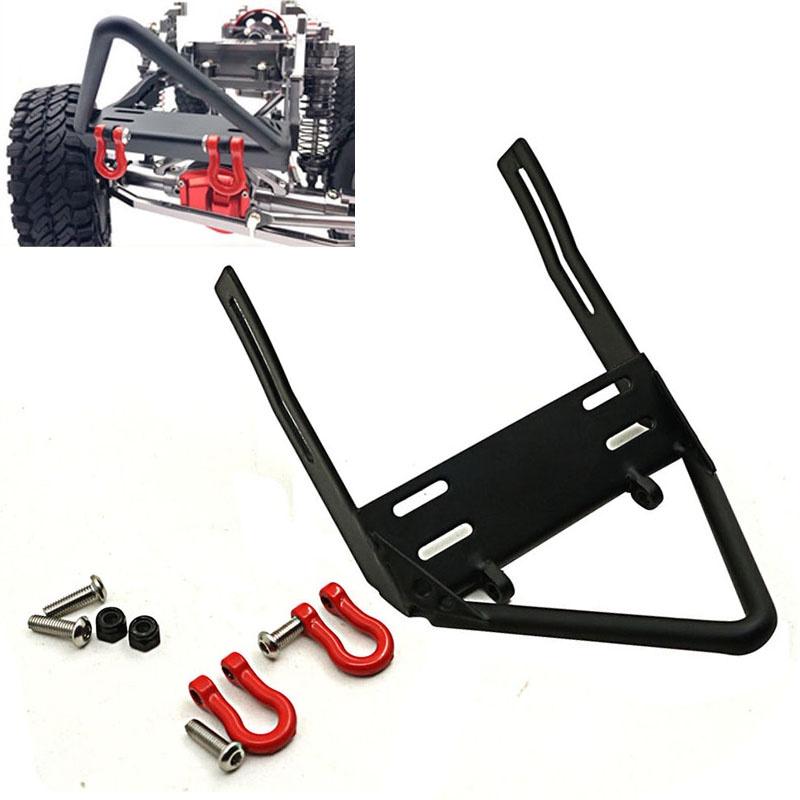 

Premium Steel Front Bumper With Winch Mount Shackles For 1/10 Rc Axial Scx10 Crawler