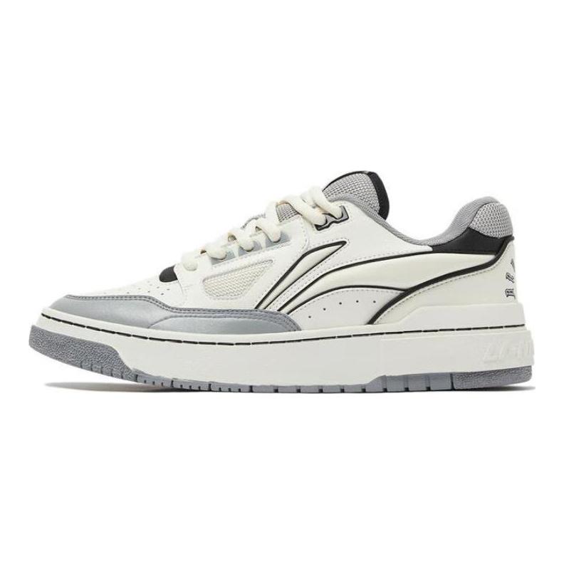Li Ning Rookie 2 Slip Resistant, Abrasion Resistant, Breathable Low top Vintage Basketball Shoes White Gray ABCT011-3