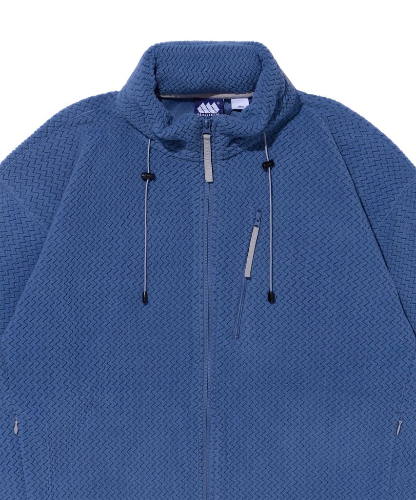 MADDEN Funny Zigzag Hidden Hooded Jacket Blue