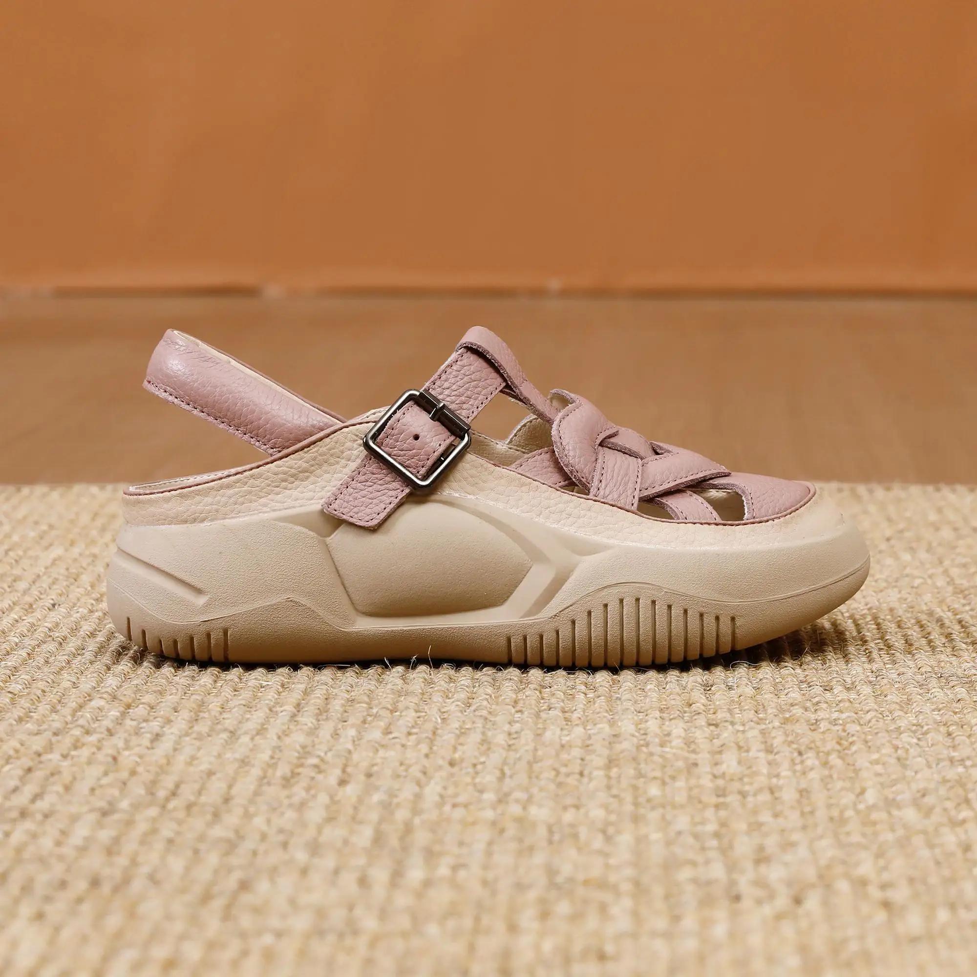 

Sandals for Women Buckles Platform Summer 2025 Outdoor Ladies Shoes Footwear Round Toe Tip New Breathable Fashion F H Designer 35