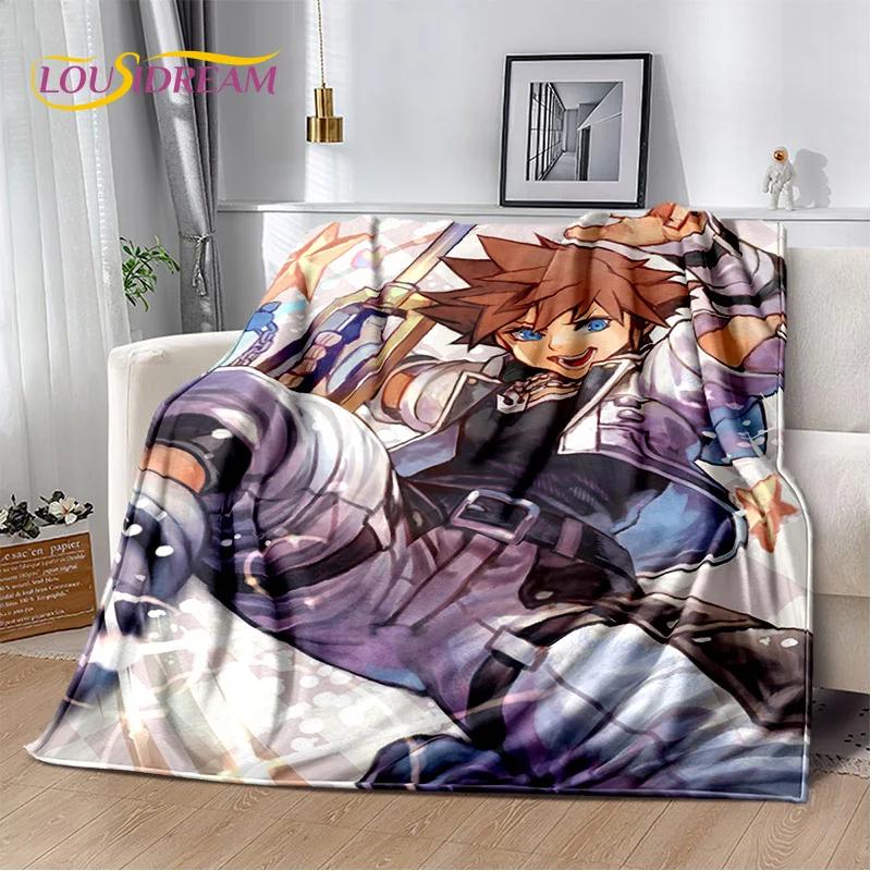 Cartoon Kingdom Hearts Spiele 3D Weiche Flanelldecke für Betten Schlafzimmer Sofa Picknick, Überwurfdecke zum Zudecken im Freien Freizeit Geschenk