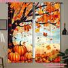 Autumn Harvest Print Curtains Suitable Bedroom Living Room Kitchen Decoration Home Window Curtain Set Of 2 Made Polyester Washable Ready