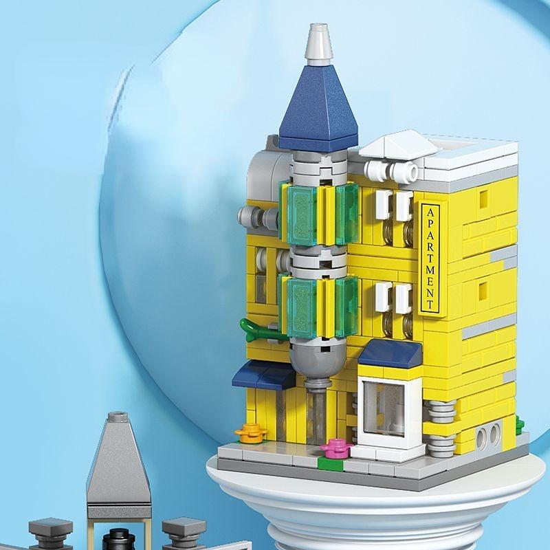 Tienda Street View, bloques de construcción de castillos para niños, maquetas de casas, rompecabezas, castillo ensamblado, juguete, regalo de Navidad