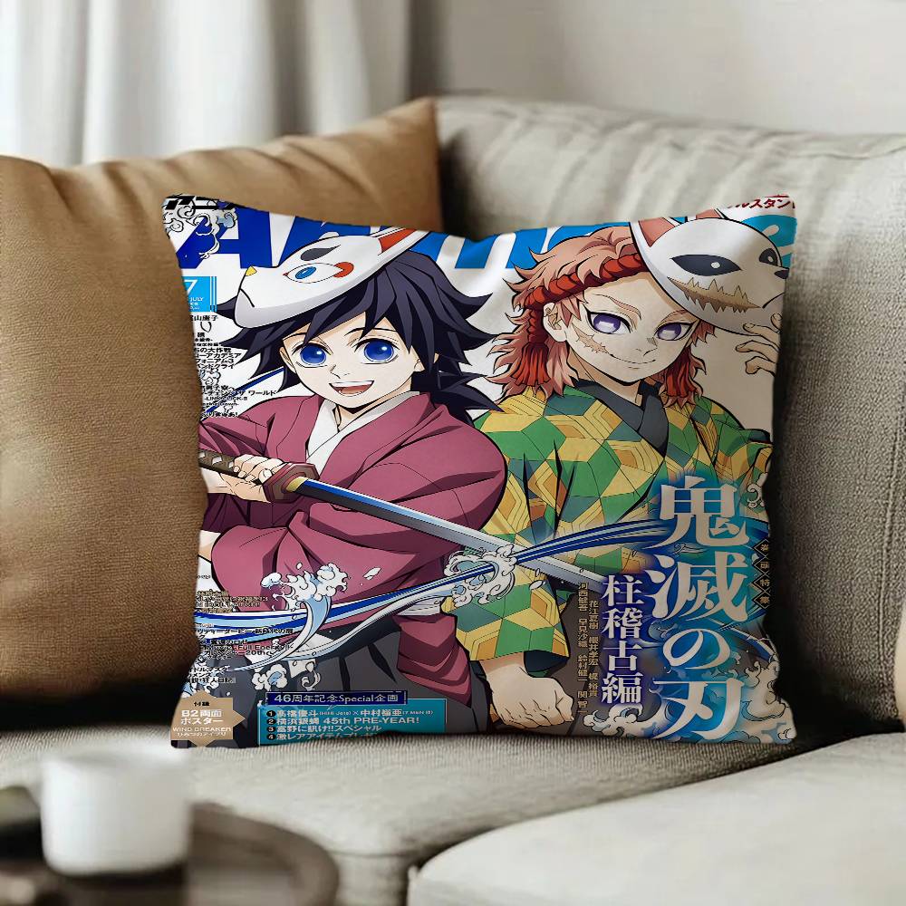 Classic Anime Demon Slayer Decorative Room Aesthetics Pillow Case Home Decor Bedroom Sofa Bed Couch Pillow Cover x