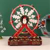 Rotating Christmas Ferris Wheel with LED Lights Musical Holiday Desktop Ornament Tabletop Decoration for Home Office