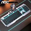 Kabelgebundene Tastatur, Echtes mechanisches Gefühl, Beleuchtete Lichteffekte, Spezielle Gaming-Tastatur, Schwarz mit blauem Licht