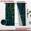 Set Of 2 Flat Printing Curtains Without Rod Floral Leaves Design April Fools Is Day Festival Fashion Semi Curtain Light Filtering Made Polyester